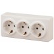 Розетка 11-2208-02  3х2P+E Schuko, 16АХ-250В, ОУ, Эксперт, Слоновая кость Б0020701  ЭРА
