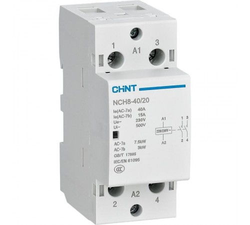 Контактор модульный NCH8-40/02 40A 2НЗ AC24В 50Гц (R)  256210  CHINT