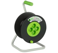 Удлинитель силовой ЭРА GREEN LINE KAT-2x0.75-20m Greenline на катушке пластик 4 розетки без заземления 20м ПВС 2x0.75мм2   Б0065069  ЭРА