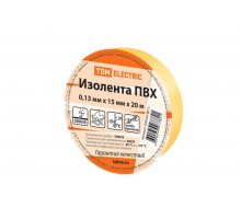 Изолента ПВХ 0,13*15мм Желтая 20м   SQ0526-0012  TDM