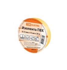 Изолента ПВХ 0,13*15мм Желтая 20м   SQ0526-0012  TDM
