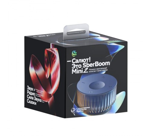 Умная колонка SberBoom Mini 2, титановый синий  SBDV-00250B  Sber