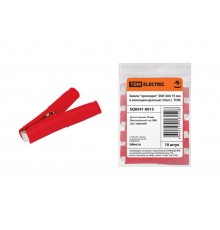 Зажим "крокодил" ЗКИ 30А 75мм в изоляции красный (10шт)   SQ0541-0015  TDM