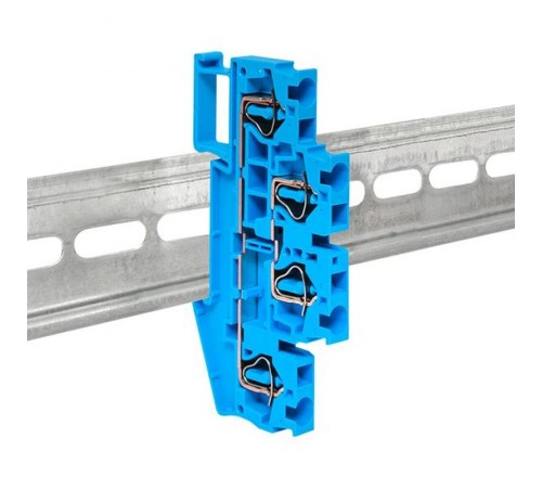 Колодка клеммная пружинная двойная JXB-ST-4 32А синяя EKF  plc-jxb-st-4-4-2-blue  EKF
