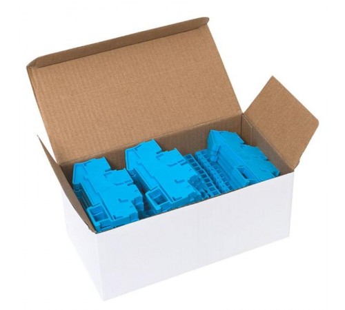 Колодка клеммная пружинная двойная JXB-ST-4 32А синяя EKF  plc-jxb-st-4-4-2-blue  EKF