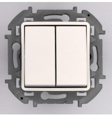 Inspiria Белый Переключатель двухклавишный 10AX  673655 Legrand