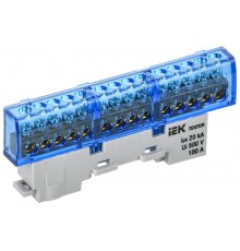 TEKFOR Шина N "ноль" изолированная на универсальном держателе 6х9-14-С  TF-NN10-14-KL-K07  IEK