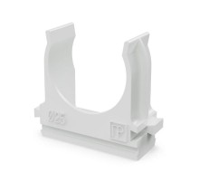 Крепёж-клипса для труб Полистирол белая д25 (100шт/1000шт уп/кор)  PR.02725б  Промрукав