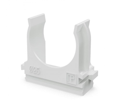 Крепёж-клипса для труб Полистирол белая д25 (100шт/1000шт уп/кор)  PR.02725б  Промрукав