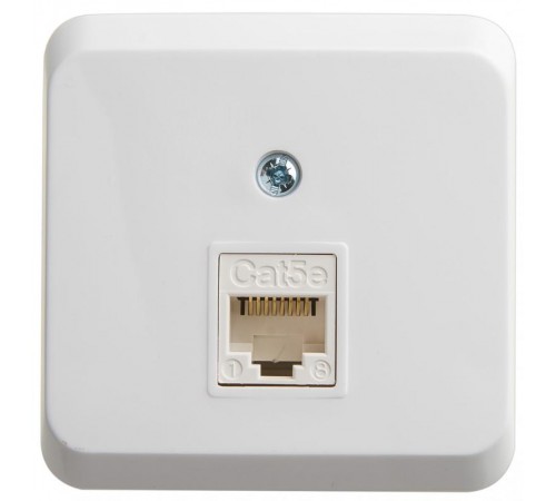 Этюд Белый О/У Розетка О/У компьютерная RJ45 кат.5E  KOMA-001B  SE