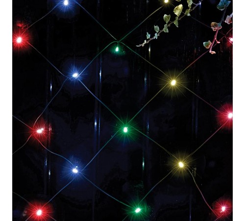 Cветильник садовый декоративный Сеть 150 LED на солнечной батарее мультиколор ERAUF024-16 2м*1,35м  Б0044225  ЭРА