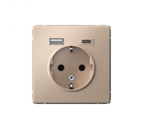 ArtGallery Песочный Розетка 16А с 2 USB A+C, 5В/2,4А/3,0А, 2х5В/1,5А, механизм  GAL001232  SE