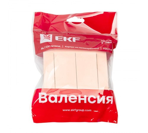 Валенсия выключатель 2-кл. 10А кремовый EKF PROxima   EWV10-023-20   EKF