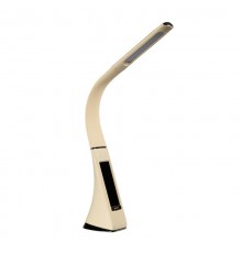 Светильник настольный TLD-542 Cream/LED/300Lm/5000K/Dimmer c часами календарем Т 5W сенсор Кремовый (стилизован под кожу)  UL-00003303  Uniel