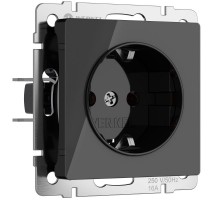 W1171048/ Электроустановочные изделия - Розетка с заземлением (черный акрил) a064041 Werkel
