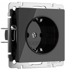 W1171048/ Электроустановочные изделия - Розетка с заземлением (черный акрил) a064041 Werkel