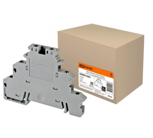 Зажим наборный трехуровневый ЗНТ 2,5-3L (проходной) серый TDM  SQ0803-0065  TDM