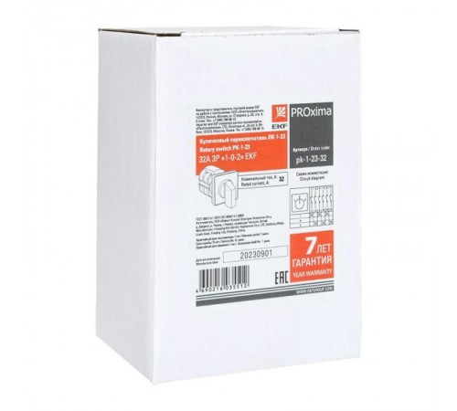 Переключатель кулачковый ПК-1-23 32А 3P "1-0-2" EKF PROxima  pk-1-23-32  EKF