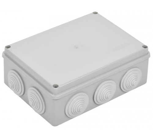 Коробка распределительная КМ41244 для о/п 190х140х70мм IP55 (RAL7035, 10 гермовводов)  UKO11-190-140-070-K41-55  IEK
