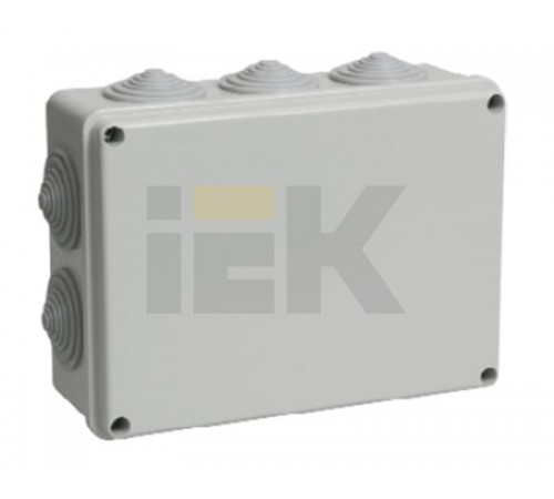 Коробка распределительная КМ41244 для о/п 190х140х70мм IP55 (RAL7035, 10 гермовводов)  UKO11-190-140-070-K41-55  IEK