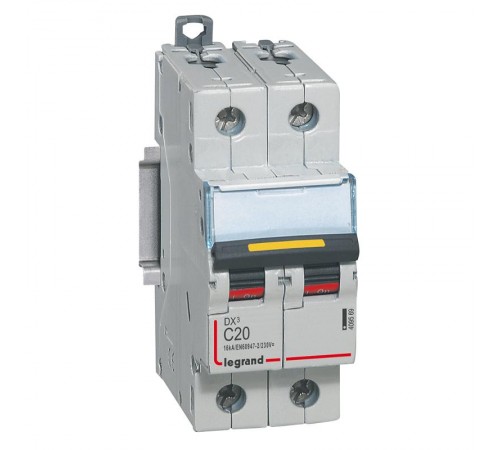 Выключатель автоматический двухполюсный DX3 DC 10000 20А C 16кА  409569  Legrand