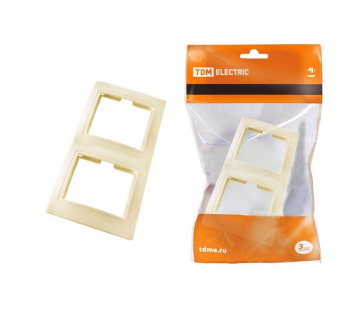 Рамка 2-х постовая вертикальная сл. кость "Таймыр"  SQ1814-0125  TDM