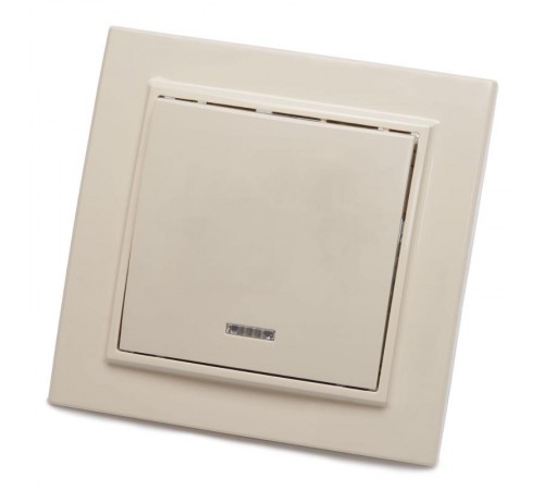 PSW10-9001-02 Выключатель 1-клавишный с индикатором, 250В, 10А, серия Эрна, слоновая кость  39228  STEKKER
