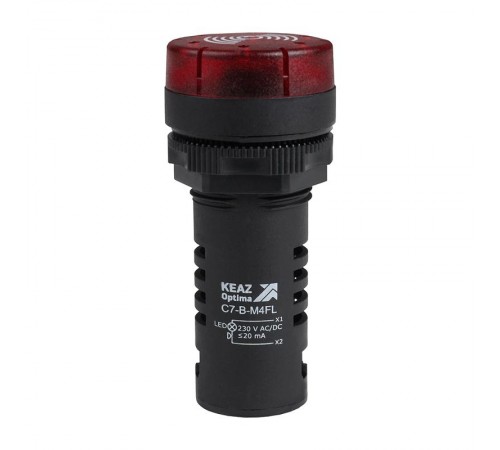 Зуммер с пульсирующим сигналом OptiSignal Compact D22 C7-B-M4FL красный с подсветкой 230 В AC/DC  362174  КЭАЗ