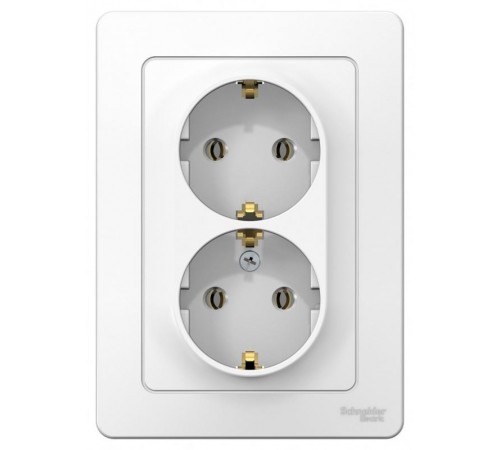 Blanca Белый С/У Розетка 2-ая с заземлением без шторок, 16А, 250В  BLNRS001021  SE