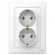 Blanca Белый С/У Розетка 2-ая с заземлением без шторок, 16А, 250В  BLNRS001021  SE