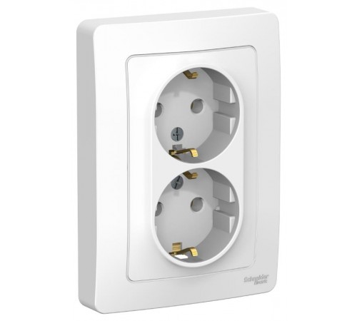 Blanca Белый С/У Розетка 2-ая с заземлением без шторок, 16А, 250В  BLNRS001021  SE