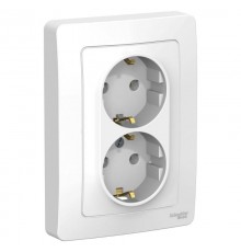 Blanca Белый С/У Розетка 2-ая с заземлением без шторок, 16А, 250В  BLNRS001021  SE
