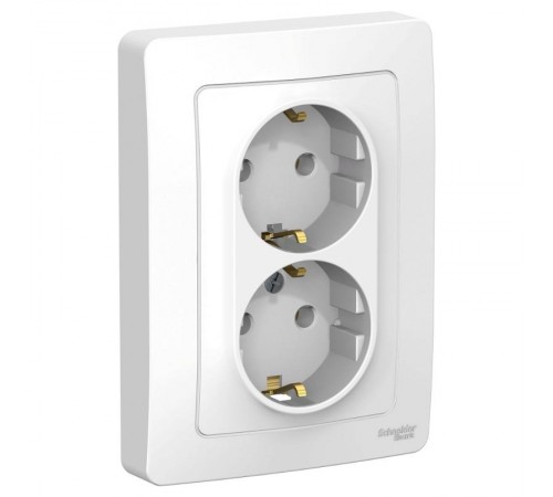 Blanca Белый С/У Розетка 2-ая с заземлением без шторок, 16А, 250В  BLNRS001021  SE