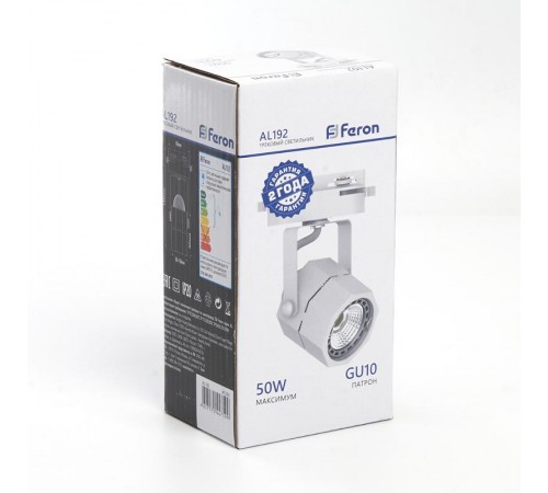 Светильник трековый под лампу GU10, белый AL192  41593  Feron