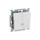 ABB Basic 55 Альп. белый Выключатель 2-клавишный с подсветкой  1012-0-2154   2CKA001012A2154  ABB