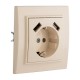 Минск Розетка 1-местная СП с/з 16А бежевая с защ. штор. с 2 USB 2,1А  ERR16-028-200-2USB  EKF