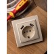 Минск Розетка 1-местная СП с/з 16А бежевая с защ. штор. с 2 USB 2,1А  ERR16-028-200-2USB  EKF