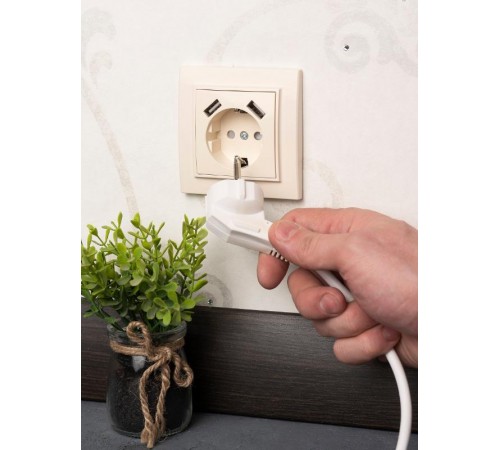 Минск Розетка 1-местная СП с/з 16А бежевая с защ. штор. с 2 USB 2,1А  ERR16-028-200-2USB  EKF