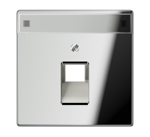 Крышка для ординарной телефонной и компютерной розетки UAE с полем для надписи; полированный хром  GCR2969-1NAUA  Jung