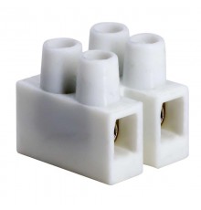 Колодка клеммная полипропилен ЗВИ белый, 2р,85°С,450V,24A, 2,5мм.кв.  43102PL/B  DKC