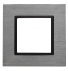 14-5201-42 Рамка на 1 пост, металл, Эра Elegance, титан+антр  Б0034546  ЭРА