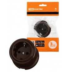 Розетка 2П+З 16А 250В коричневая "Виви"  SQ1820-1417  TDM