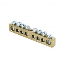 Шина "0" (8х12мм.) 125А 8 отверстий крепеж по центру латунь EKF PROxima  sn0-125-8-c  EKF