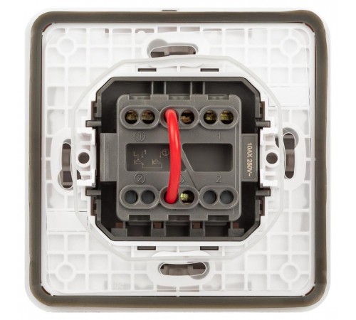 Переключатель ЭРА Эксперт 11-1528-01 для жалюзи кнопочный IP55, 10АХ-250В, СУ, Белый  Б0063249  ЭРА