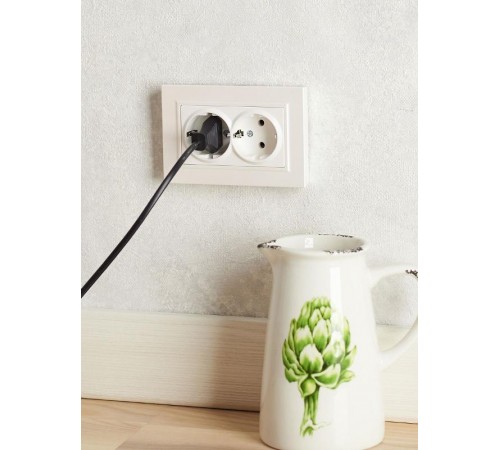 BRITE Розетка 2-ая с заземлением без шторок 16А в сборе РС12-3-БрЖ жемчужный   BR-R21-16-K36-F  IEK