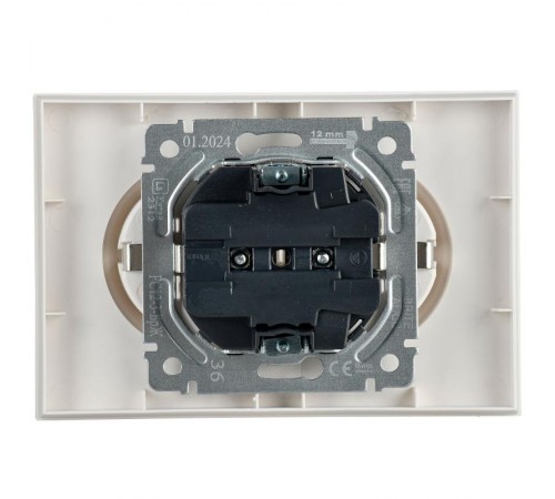 BRITE Розетка 2-ая с заземлением без шторок 16А в сборе РС12-3-БрЖ жемчужный   BR-R21-16-K36-F  IEK