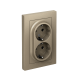 AtlasDesign Шампань Розетка 2-ая с заземлением, 16А, (в сборе с рамкой)  ATN000524  SE