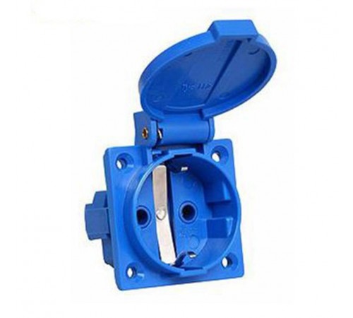 Розетка панельная РП10-3 скрытая с защитной крышкой 2Р+РЕ 16А 250В IP44  PSR61-016-3  IEK