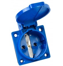 Розетка панельная РП10-3 скрытая с защитной крышкой 2Р+РЕ 16А 250В IP44  PSR61-016-3  IEK