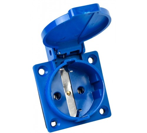 Розетка панельная РП10-3 скрытая с защитной крышкой 2Р+РЕ 16А 250В IP44  PSR61-016-3  IEK